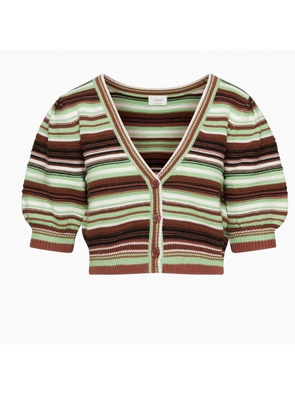 Aritzia Wilfred Canterbury Cardigan in Green / Brown Sz XS